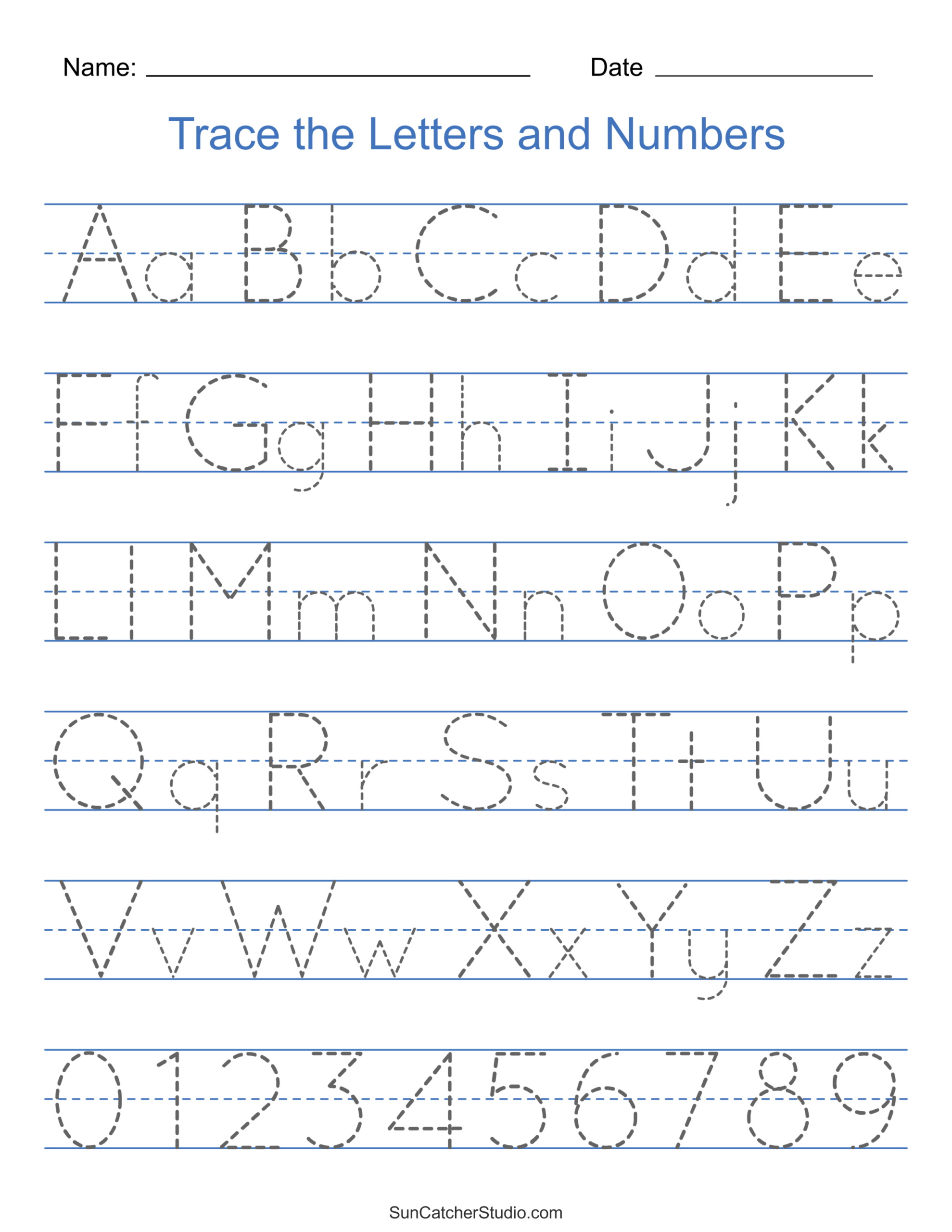 Tracing Alphabet Letters (Printable Handwriting Worksheets) – Free throughout Free Printable Letter Tracing Sheets