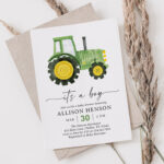 Tractor Baby Shower Invitation, It&<h2>039;S A Boy Tractor Baby Shower Regarding Free Printable John Deere Baby Shower Invitations