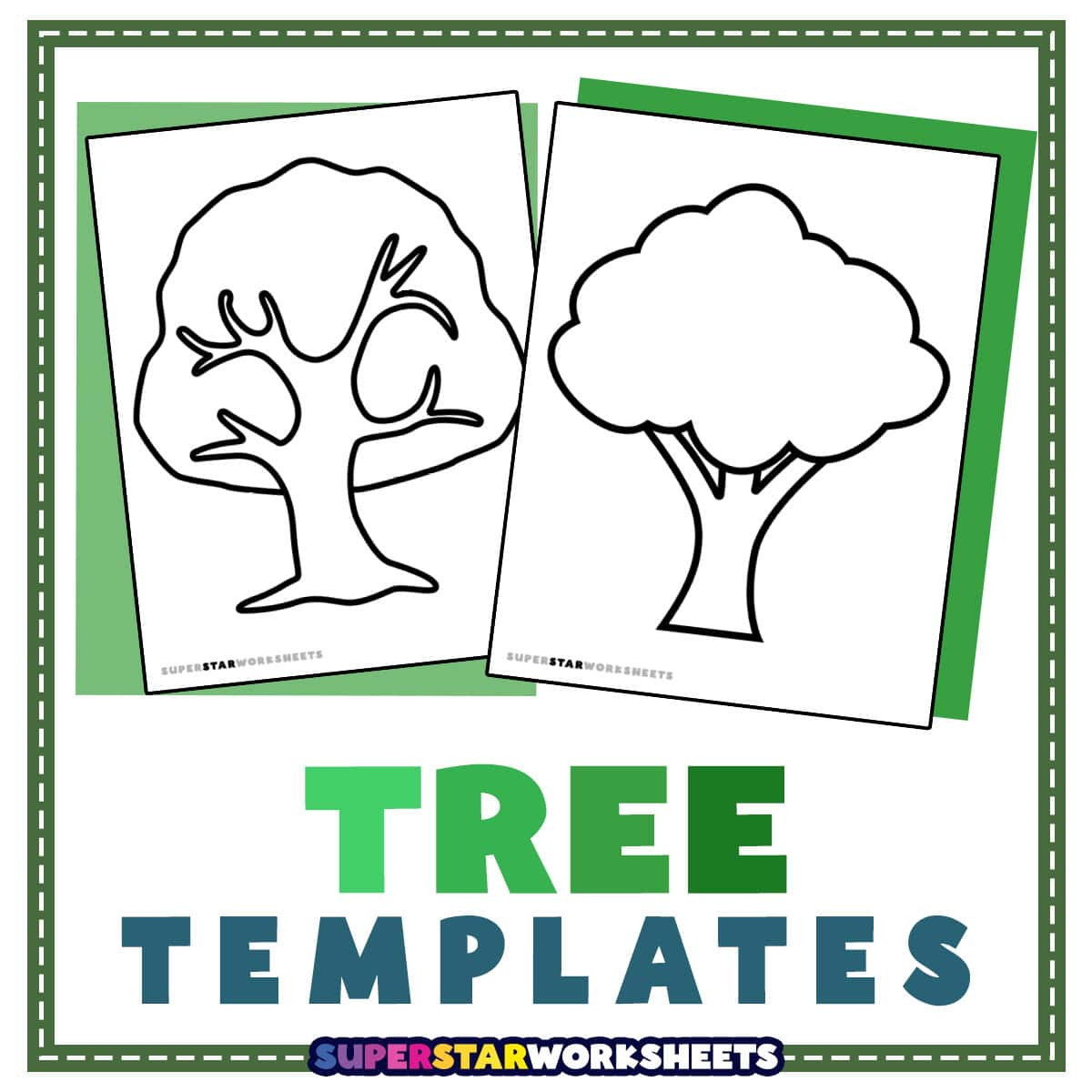 Tree Template (Free Printables) - Superstar Worksheets for Free Printable Tree Template