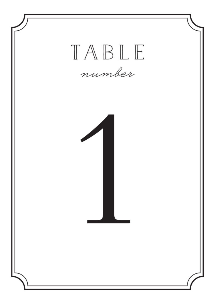 Free Printable Table Numbers