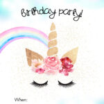 Unicorn Birthday Party Ideas W/ Free Printable   The Diy Lighthouse Throughout Free Printable Unicorn Birthday Invitations