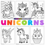 Unicorn Coloring Pages (Free Printables)   Superstar Worksheets Intended For Free Printable Unicorn Coloring Pages