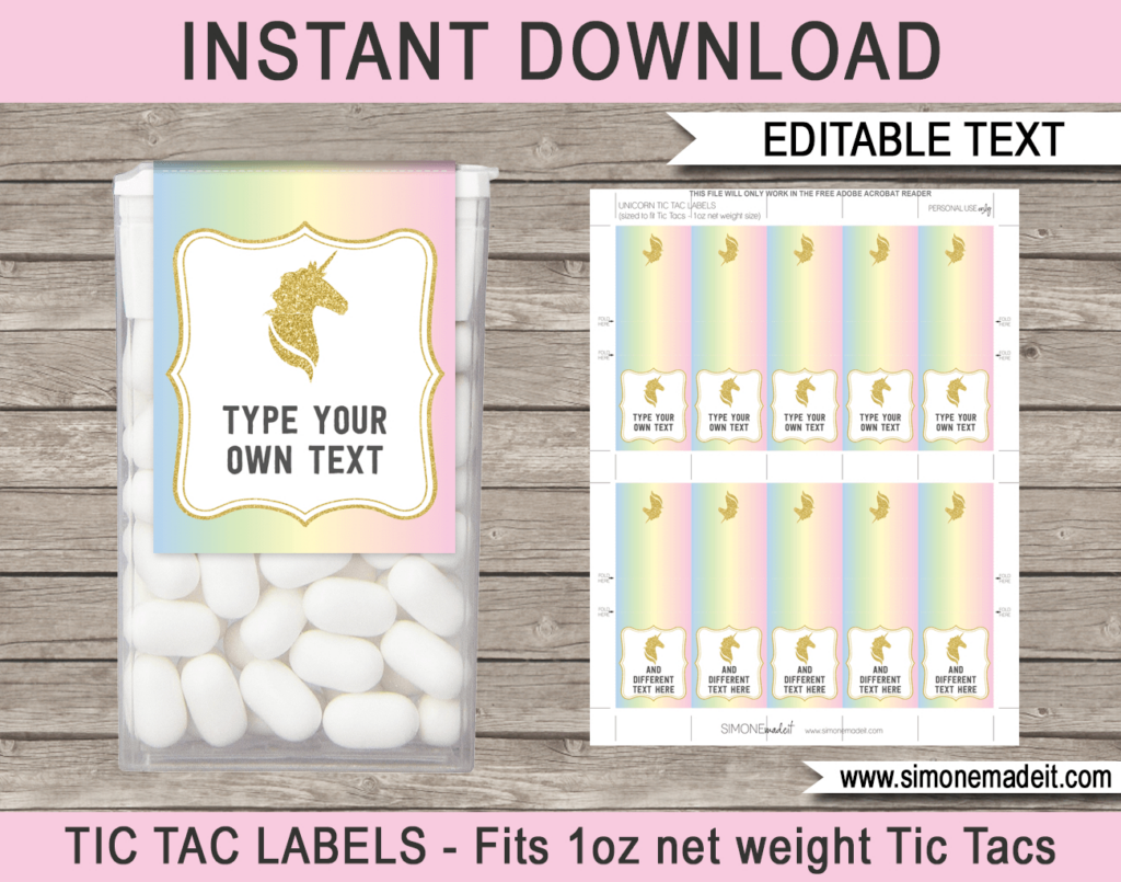 Unicorn Tic Tac Labels With Regard To Free Printable Tic Tac Labels Unicorn Tic Tac Labels With Regard To Free Printable Tic Tac Labels