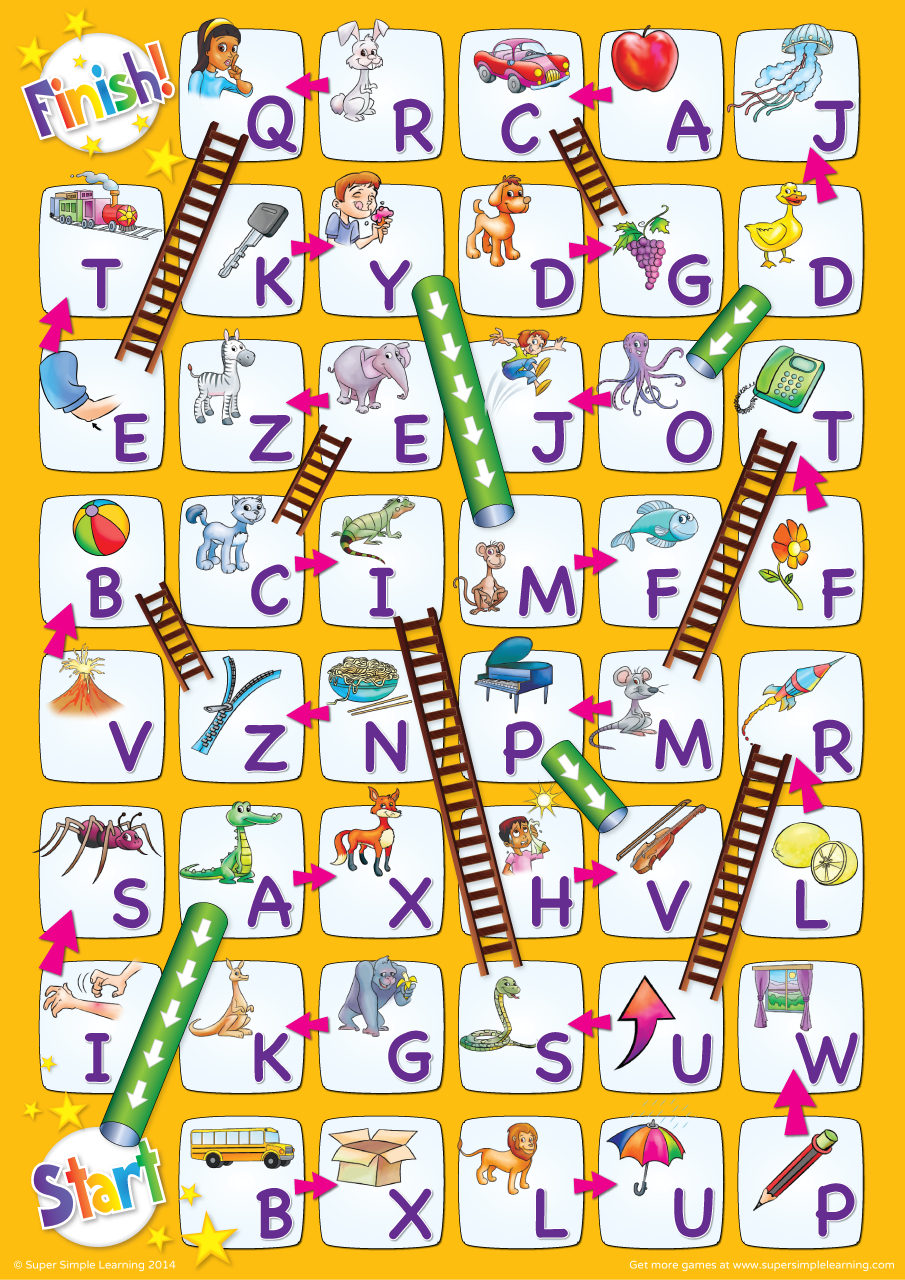 Uppercase Alphabet Chutes &amp;amp; Ladders Game - Super Simple with regard to Free Printable Alphabet Board Games