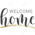 Vektor Illustration. Handschriftlicher Schriftzug Von Welcome Home With Regard To Welcome Home Cards Free Printable