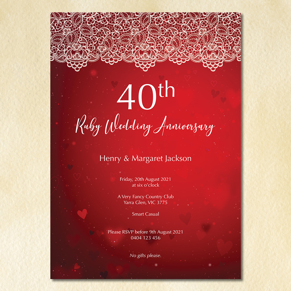 Vintage Lace: 40Th Ruby Wedding Anniversary Invitation Inside Free Printable 40th Anniversary Invitations Vintage Lace: 40Th Ruby Wedding Anniversary Invitation Inside Free Printable 40th Anniversary Invitations