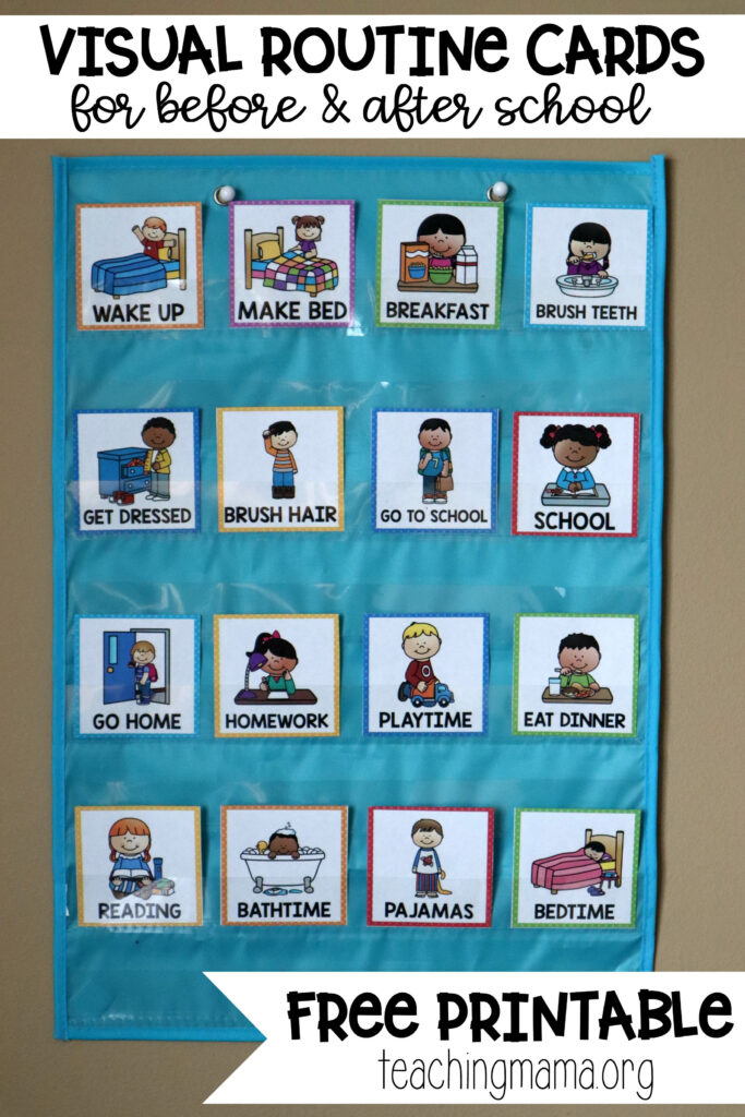 Visual Routine Cards For Before And After School Within Free Printable Schedule Cards Visual Routine Cards For Before And After School Within Free Printable Schedule Cards
