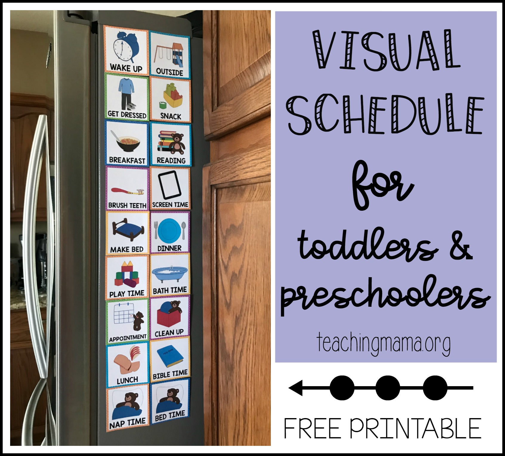 Visual Schedule Cards For Preschool - Teaching Mama intended for Free Printable Visual Schedule For Preschool