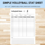 Volleyball Stats Sheet | 8.5" X 11" Instant Download Printable   Etsy Intended For Printable Volleyball Stat Sheets Free