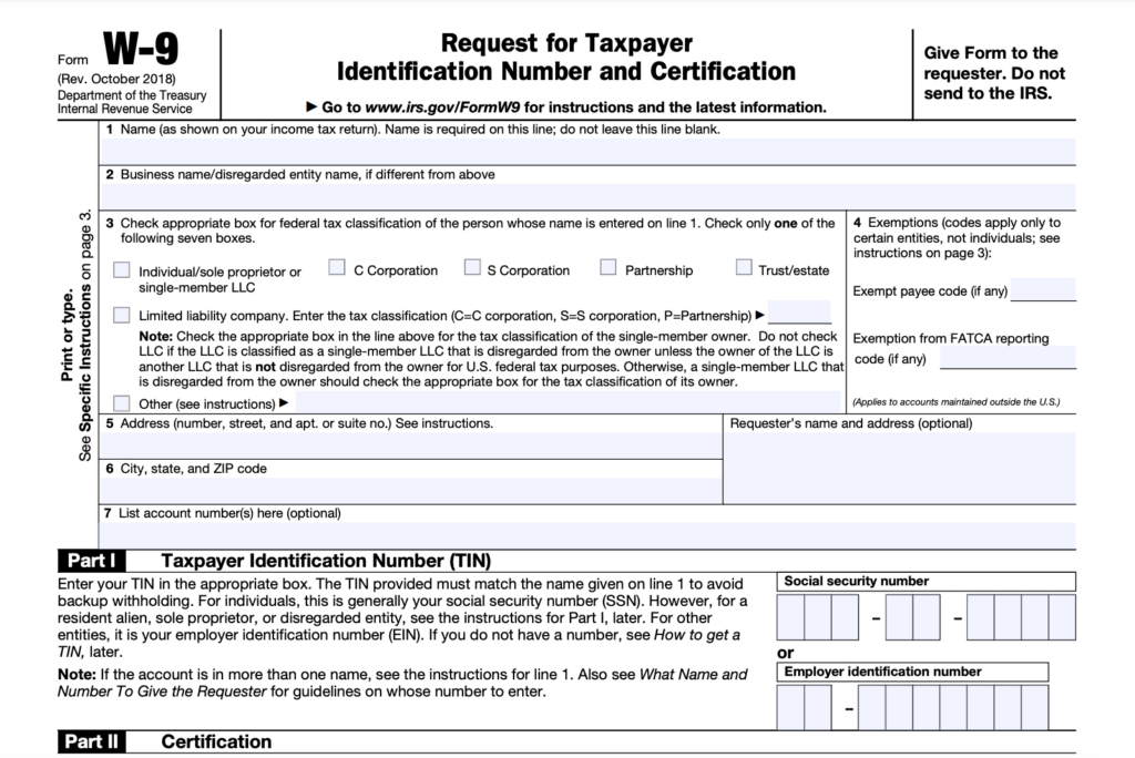 W 9 Form—Fill Out The Irs W 9 Form Online For 2023 | Smallpdf In Free Printable W 9 Form