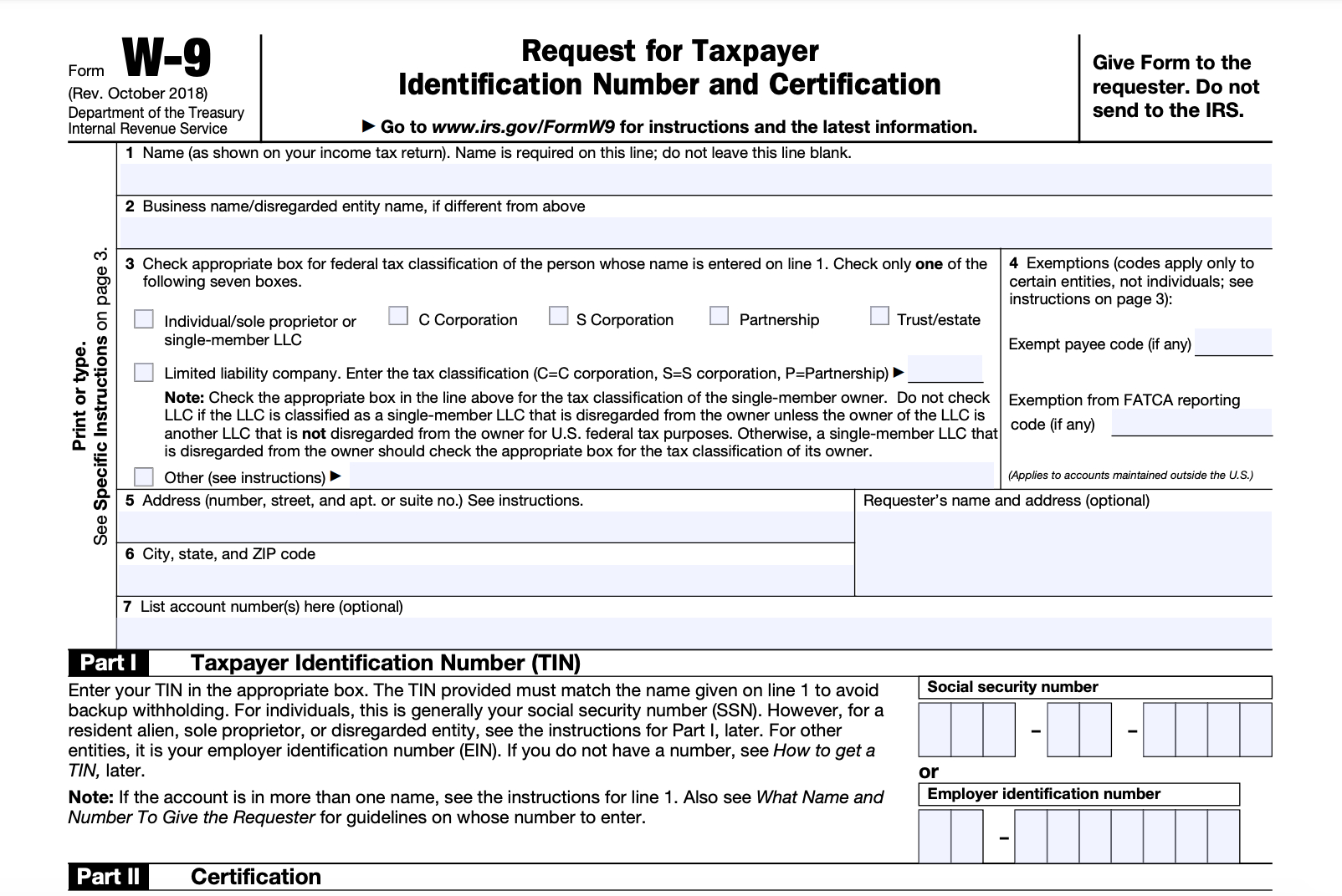 W-9 Form—Fill Out The Irs W-9 Form Online For 2023 | Smallpdf in Free Printable W 9 Form