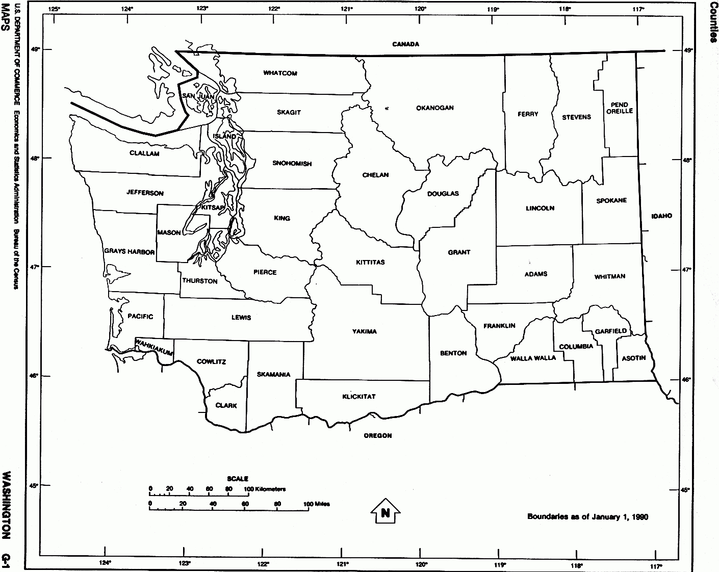 Washington Free Map pertaining to Free Printable Map of Washington State