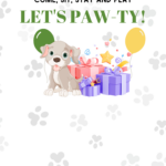 Watercolor Cute Dog Kids Birthday Party Invitation Free Matching Intended For Dog Birthday Invitations Free Printable