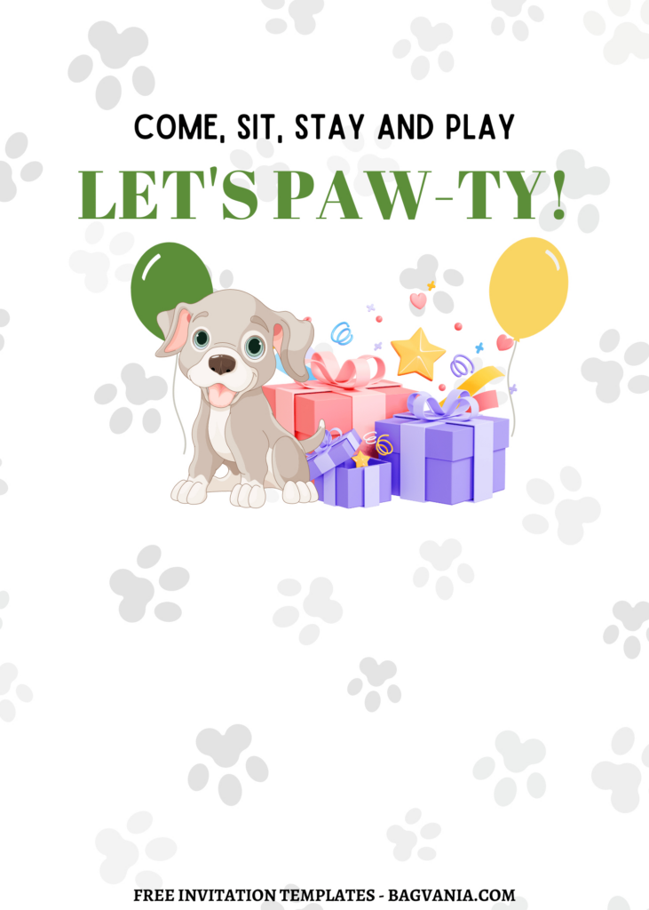 Watercolor Cute Dog Kids Birthday Party Invitation Free Matching Intended For Dog Birthday Invitations Free Printable Watercolor Cute Dog Kids Birthday Party Invitation Free Matching Intended For Dog Birthday Invitations Free Printable