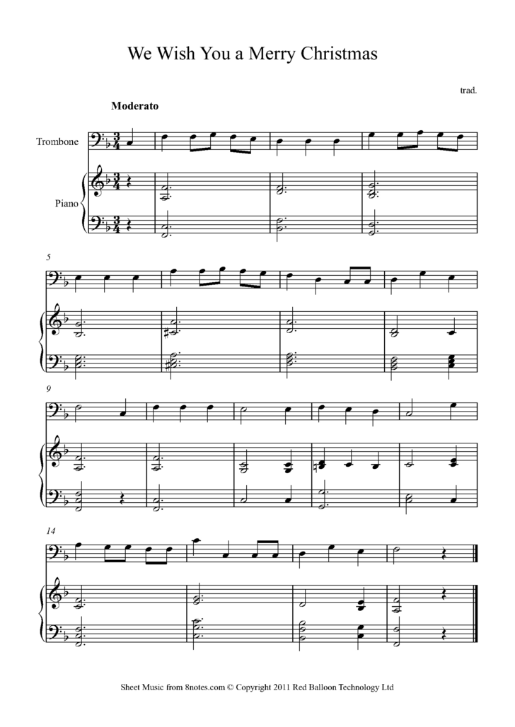Trombone Christmas Sheet Music Free Printable