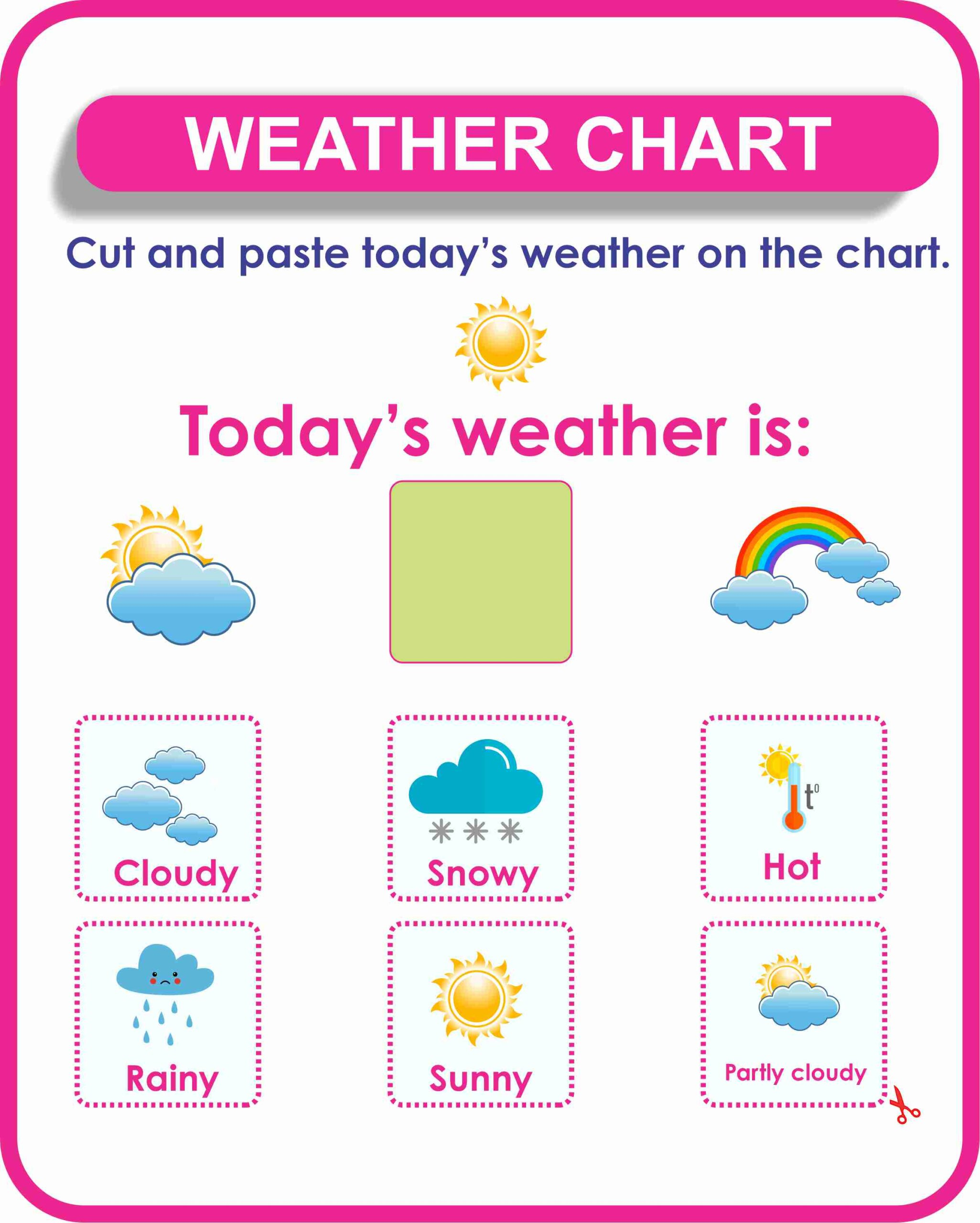 Weather Chart For Kids- Printable | Montessoriseries with Free Printable Weather Chart For Preschool