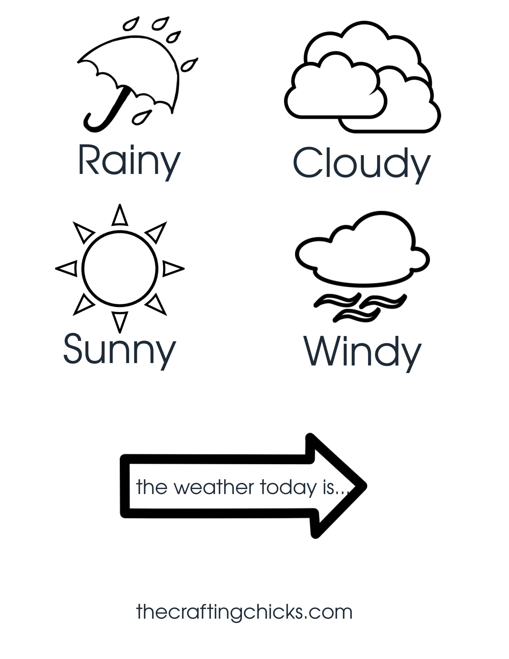 Weather Chart Kid Craft - The Crafting Chicks throughout Free Printable Weather Chart For Preschool