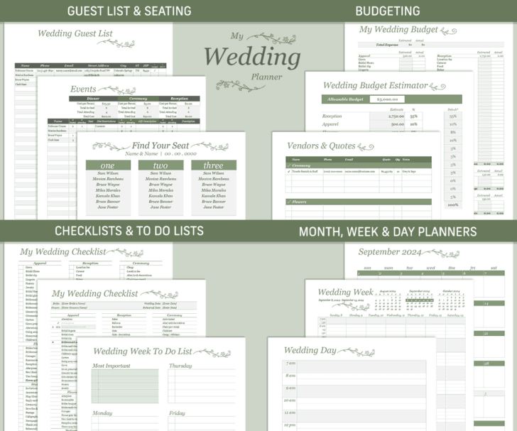 Free Printable Wedding Organizer Templates