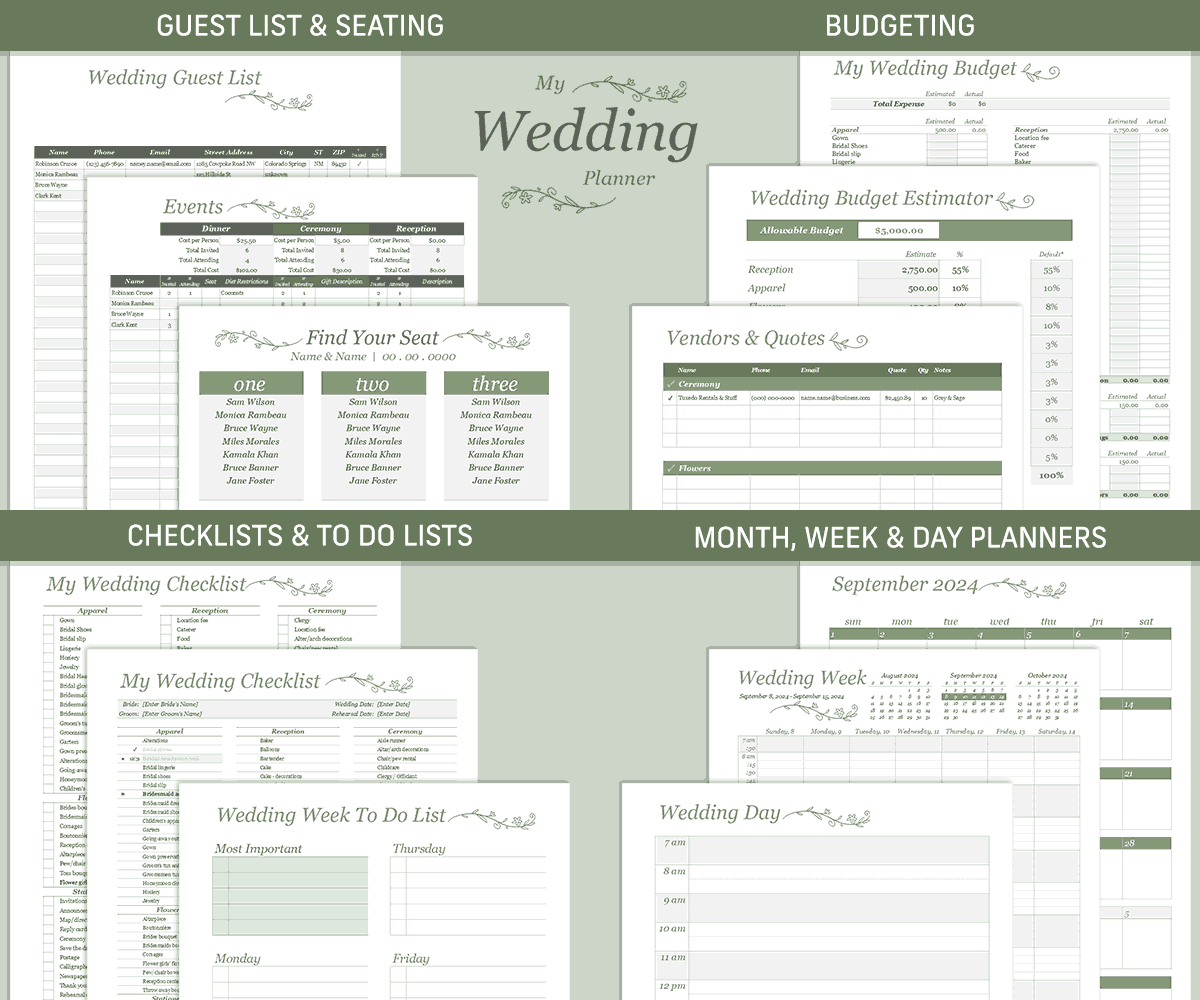 Wedding Planner Template pertaining to Free Printable Wedding Organizer Templates