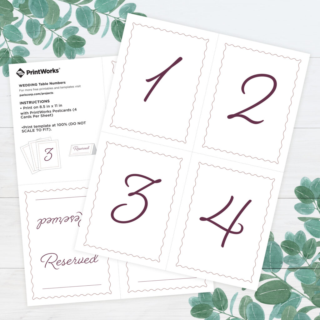 Wedding Table Number Free Printable From Printworks With Regard To Free Printable Table Numbers Wedding Table Number Free Printable From Printworks With Regard To Free Printable Table Numbers