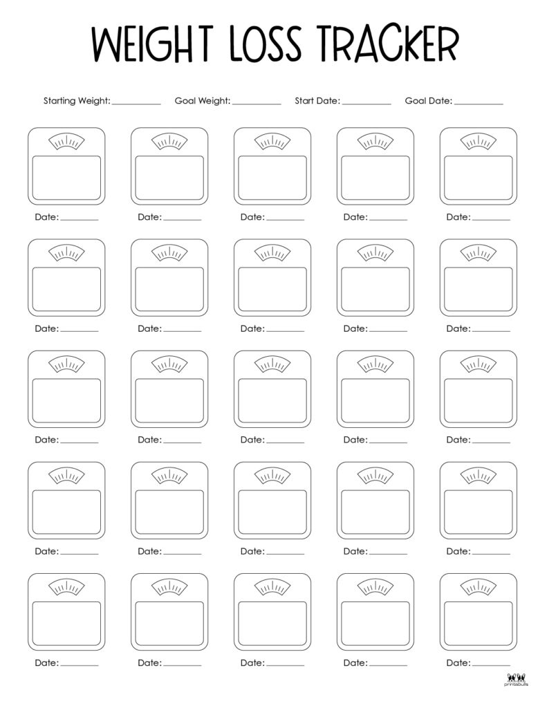 Weight Loss Trackers - 29 Free Printables | Printabulls in Printable Weight Loss Charts Free
