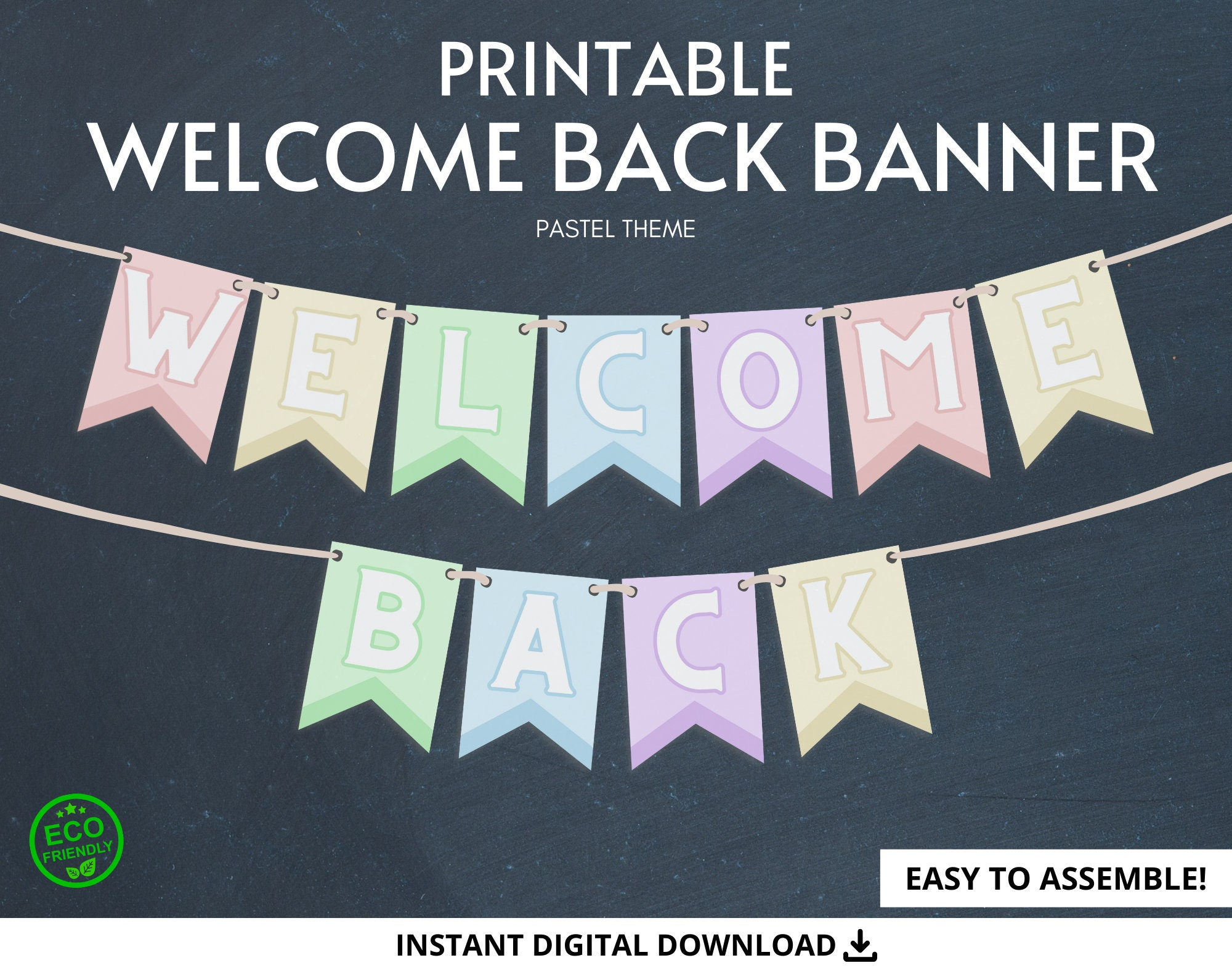 Welcome Back Banner, Printable Banner, Printable Party Supplies regarding Welcome Back Banner Printable Free