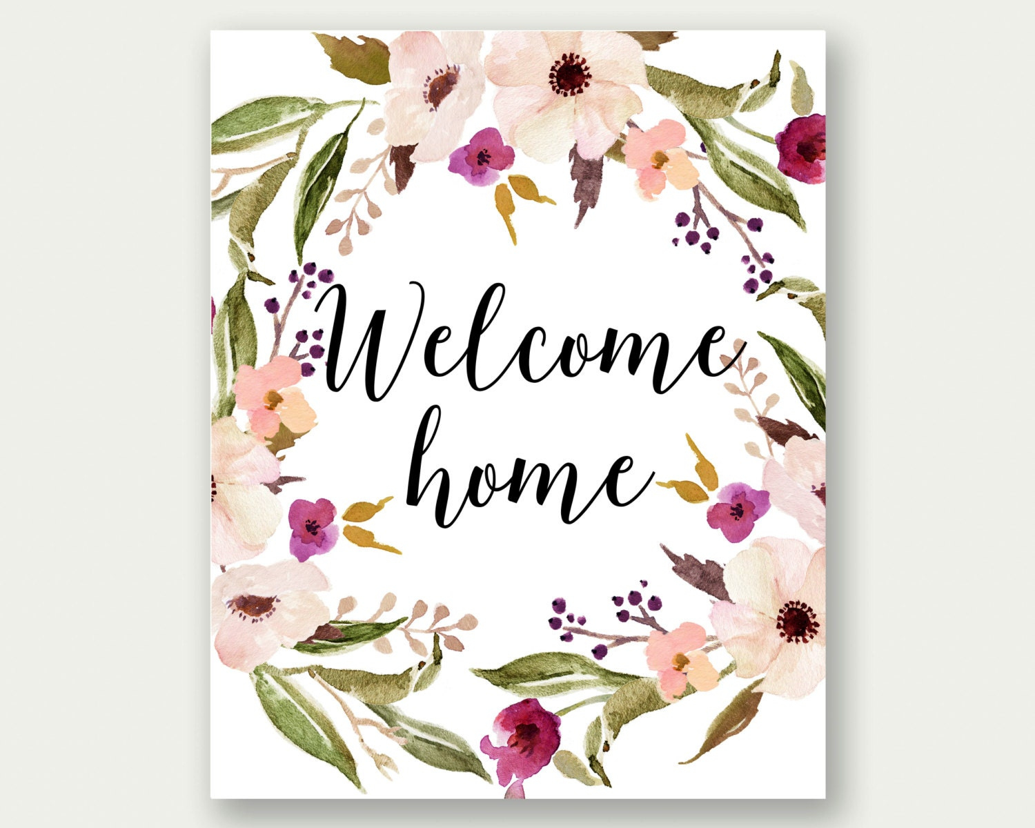 Welcome Home Printable Housewarming Gift Welcome Home Wall Art New intended for Welcome Home Cards Free Printable