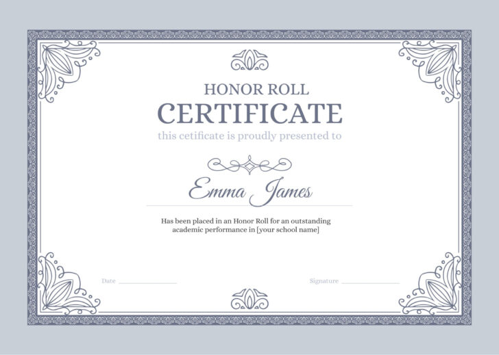 Free Printable Honor Roll Certificates Kids