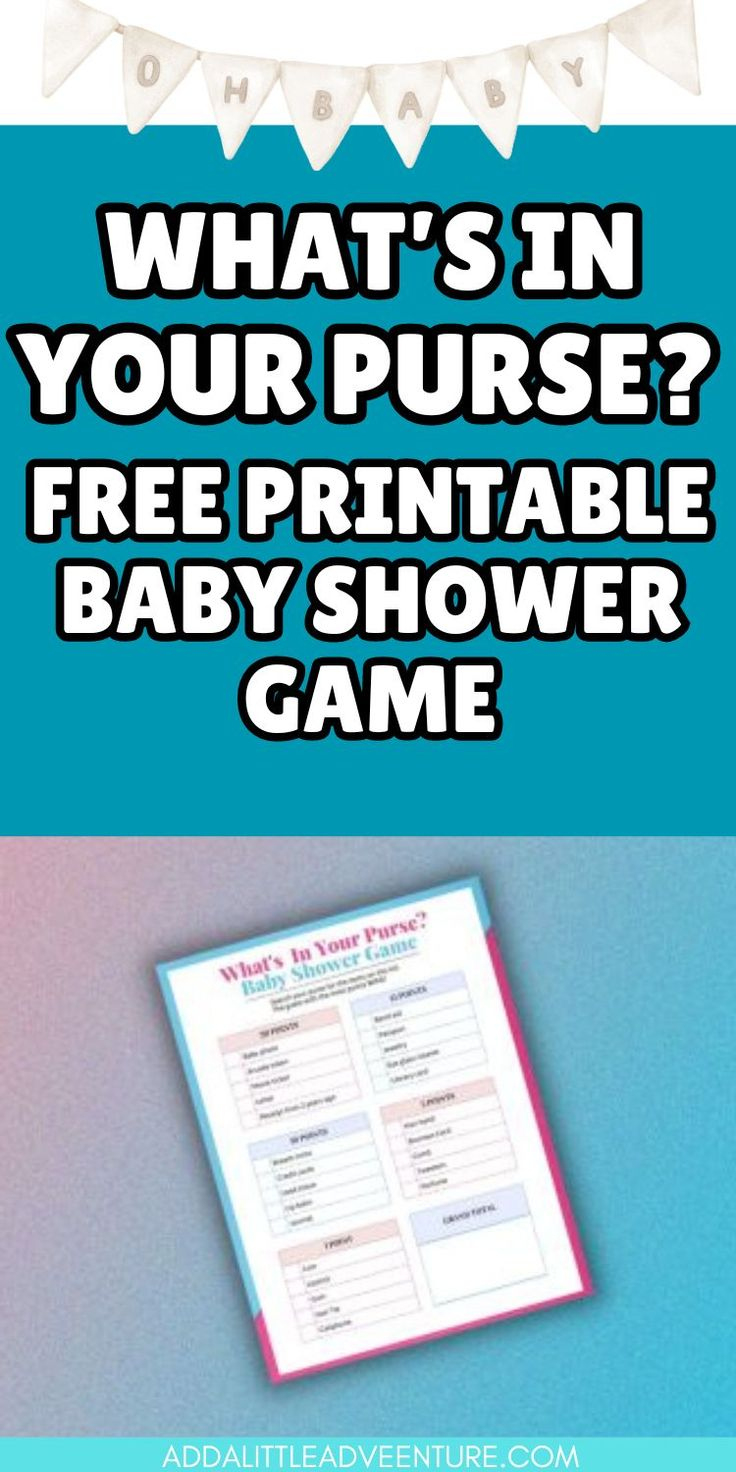 What&amp;#039;S In Your Purse? - Free Printable Baby Shower Game for Free Printable Baby Shower Games What&amp;#039;S In Your Purse