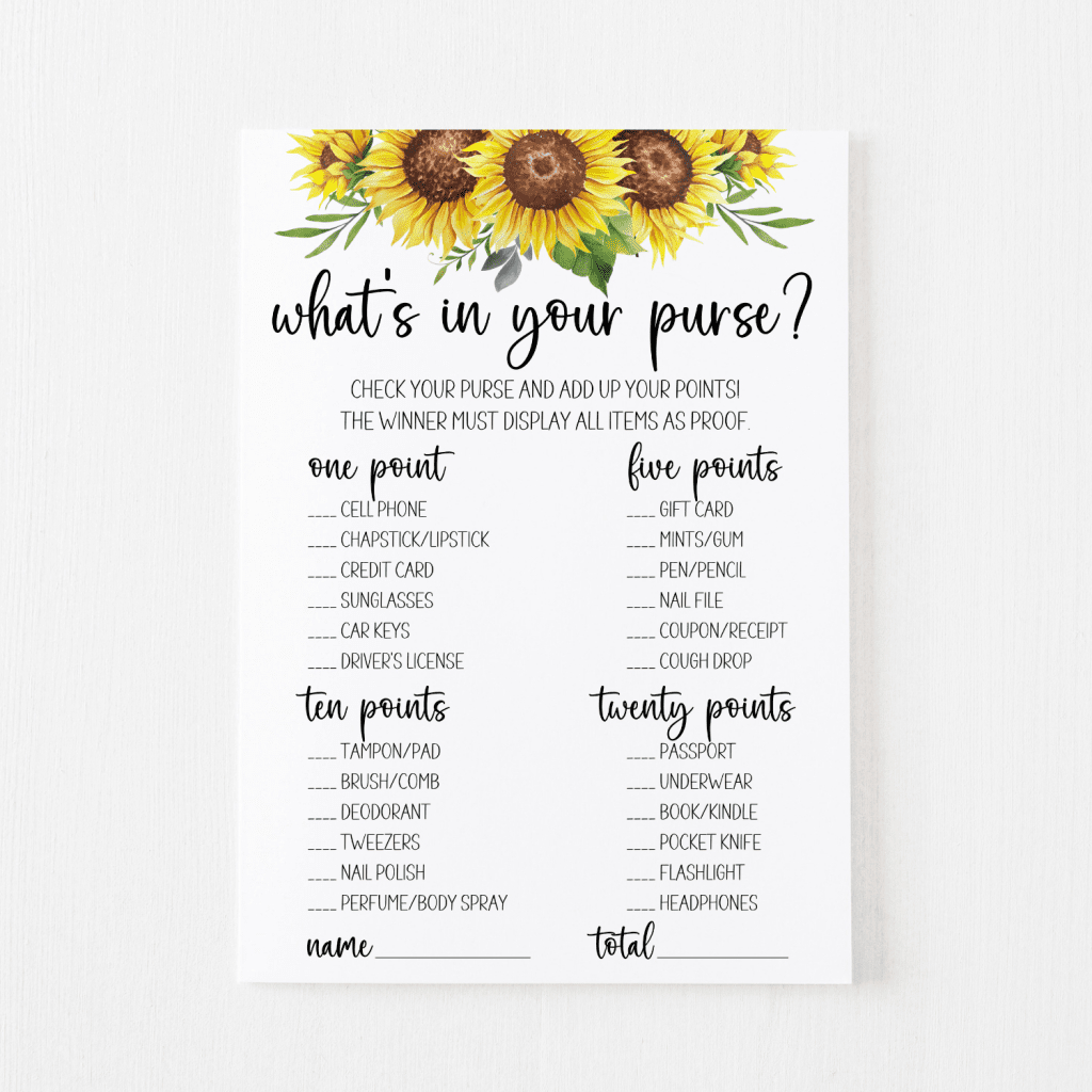 What'S In Your Purse? Game Free Printable | Modern Moh pertaining to Free Printable Bridal Shower Games What'S In Your Purse