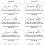 Windel Gewinnkarte Für Babyparty Einladungen, Windel Throughout Free Printable Diaper Raffle Tickets