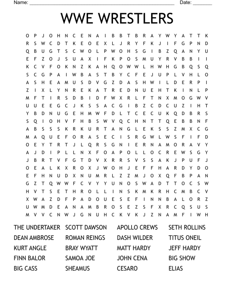 Wwe Wrestlers Word Search Wordmint Intended For Free Printable Wwe Word Search Wwe Wrestlers Word Search Wordmint Intended For Free Printable Wwe Word Search