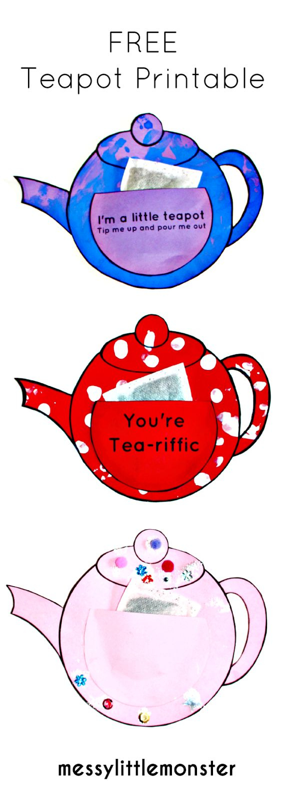 You&amp;#039;Re Tea-Riffic Teapot Craft - Free Printable Teapot Template intended for Free Teapot Printable