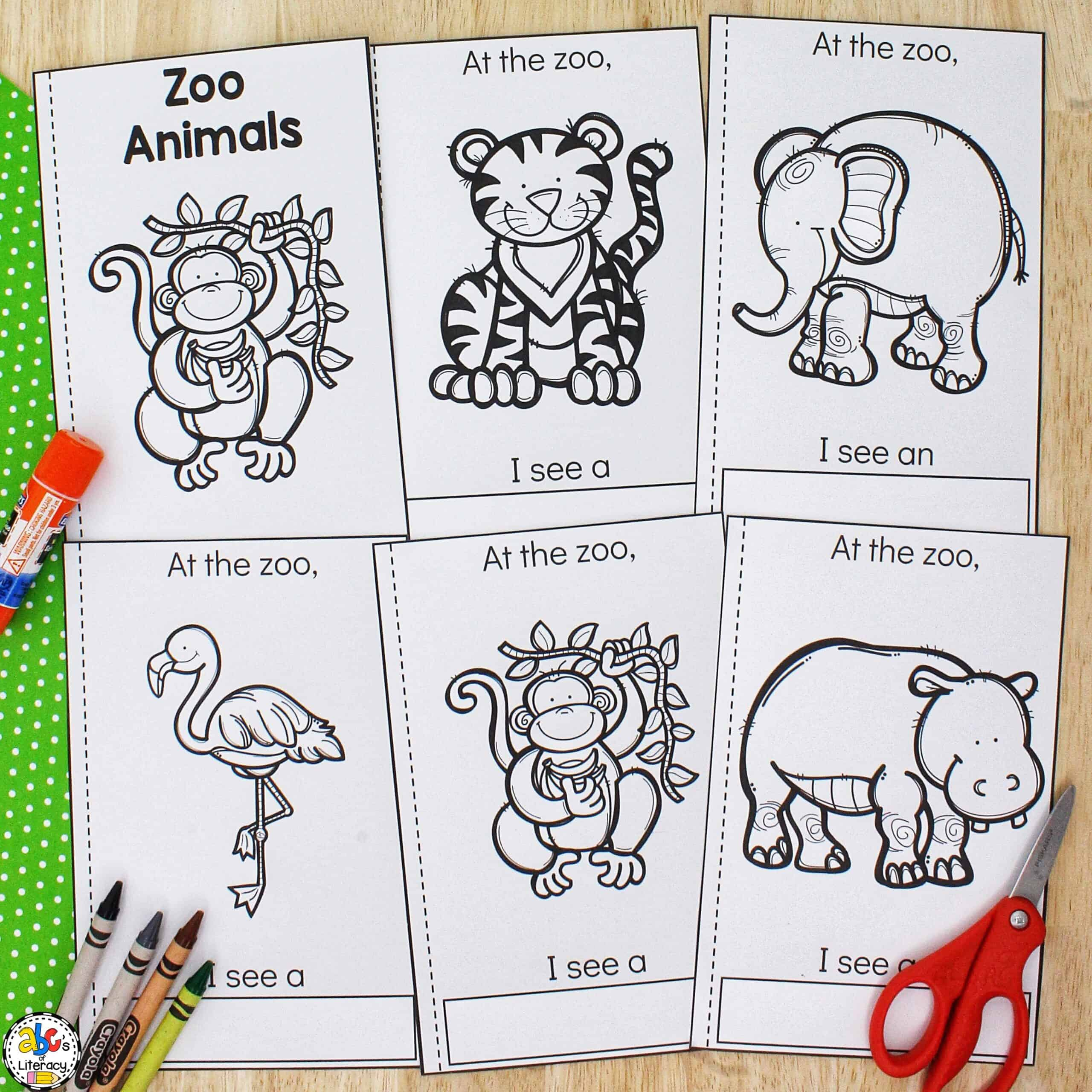 Zoo Animals Cut &amp;amp; Paste Book: Printable Book For Kids regarding Free Printable Books