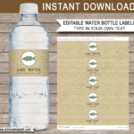 Fishing Party Water Bottle Labels | Printable Birthday Decoration In Free Printable Water Bottle Labels