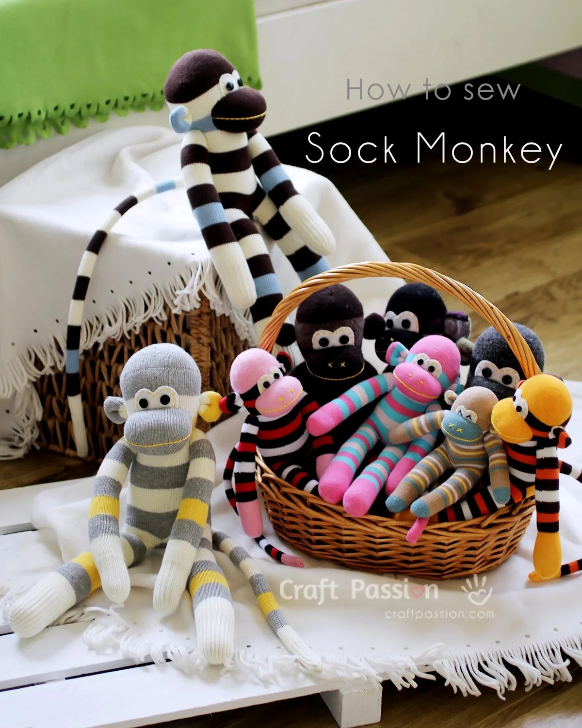 Sock Monkey - Easy Guide Free Sewing Pattern • Craft Passion with Free Printable Sock Monkey Pictures