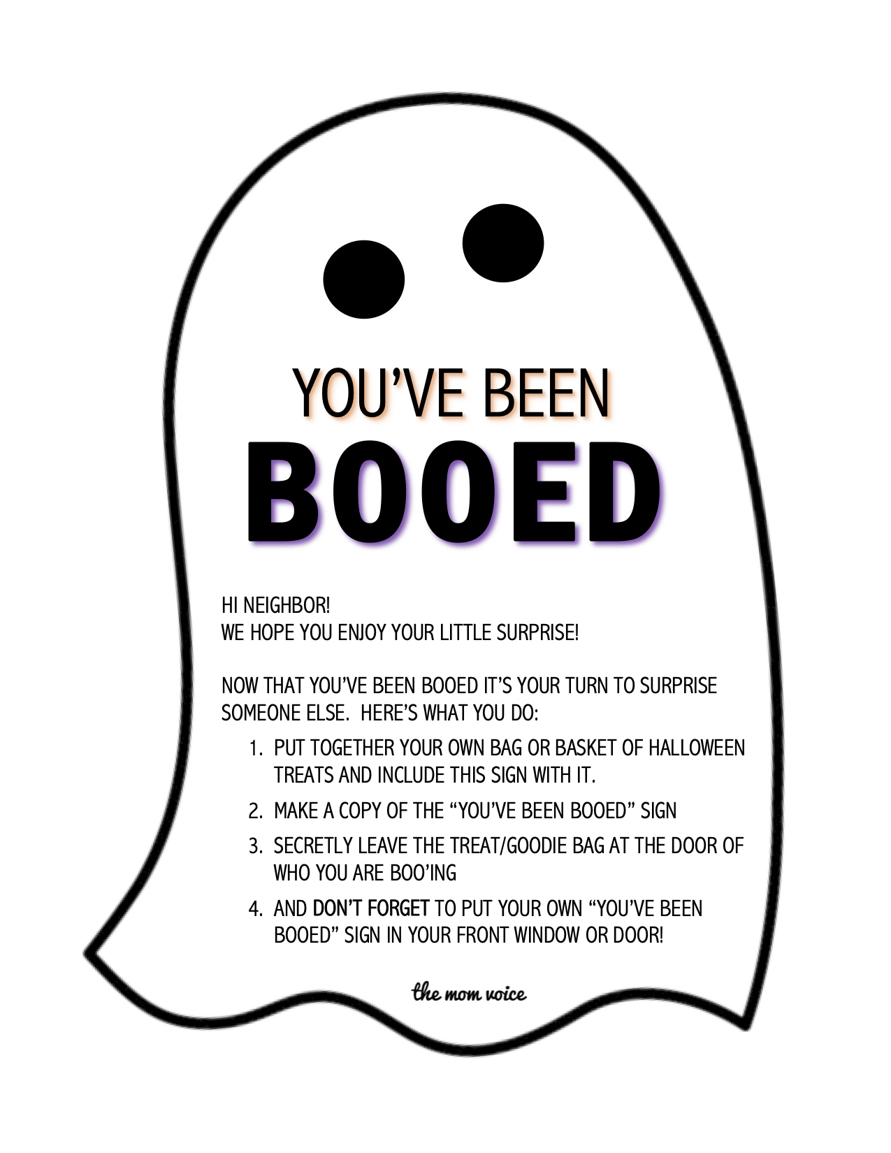 You'Ve Been Booed Free Download | The Mom Voice intended for We'Ve Been Booed Free Printable